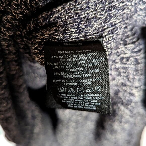 Anthropologie Knitted & Knotted Merino Wool Asymmetric Wrap Sweater Gray Large - Picture 10 of 10